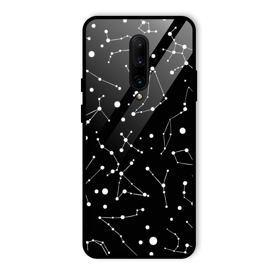 Black Constellation Pattern Glass Back Case for OnePlus 7 Pro