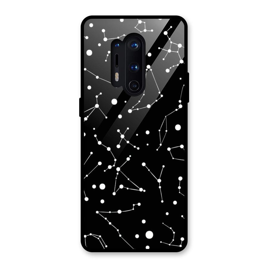 Black Constellation Pattern Glass Back Case for OnePlus 8 Pro