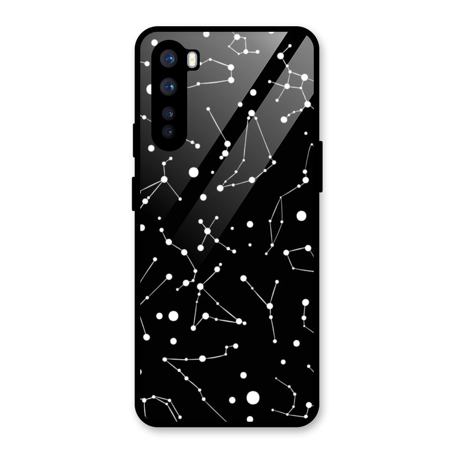 Black Constellation Pattern Glass Back Case for OnePlus Nord
