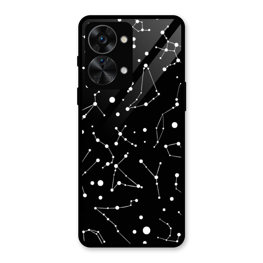 Black Constellation Pattern Glass Back Case for OnePlus Nord 2T