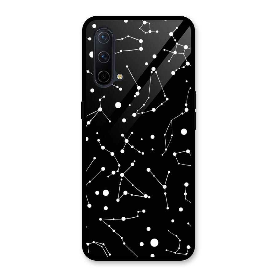 Black Constellation Pattern Glass Back Case for OnePlus Nord CE 5G
