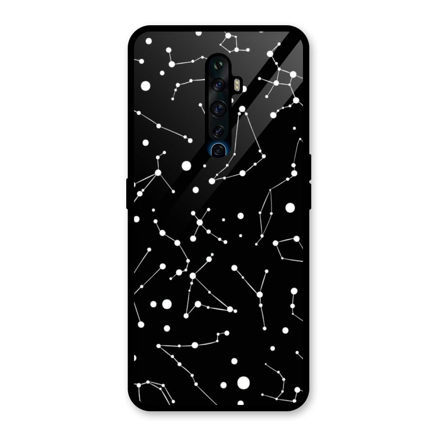 Black Constellation Pattern Glass Back Case for Oppo Reno2 Z