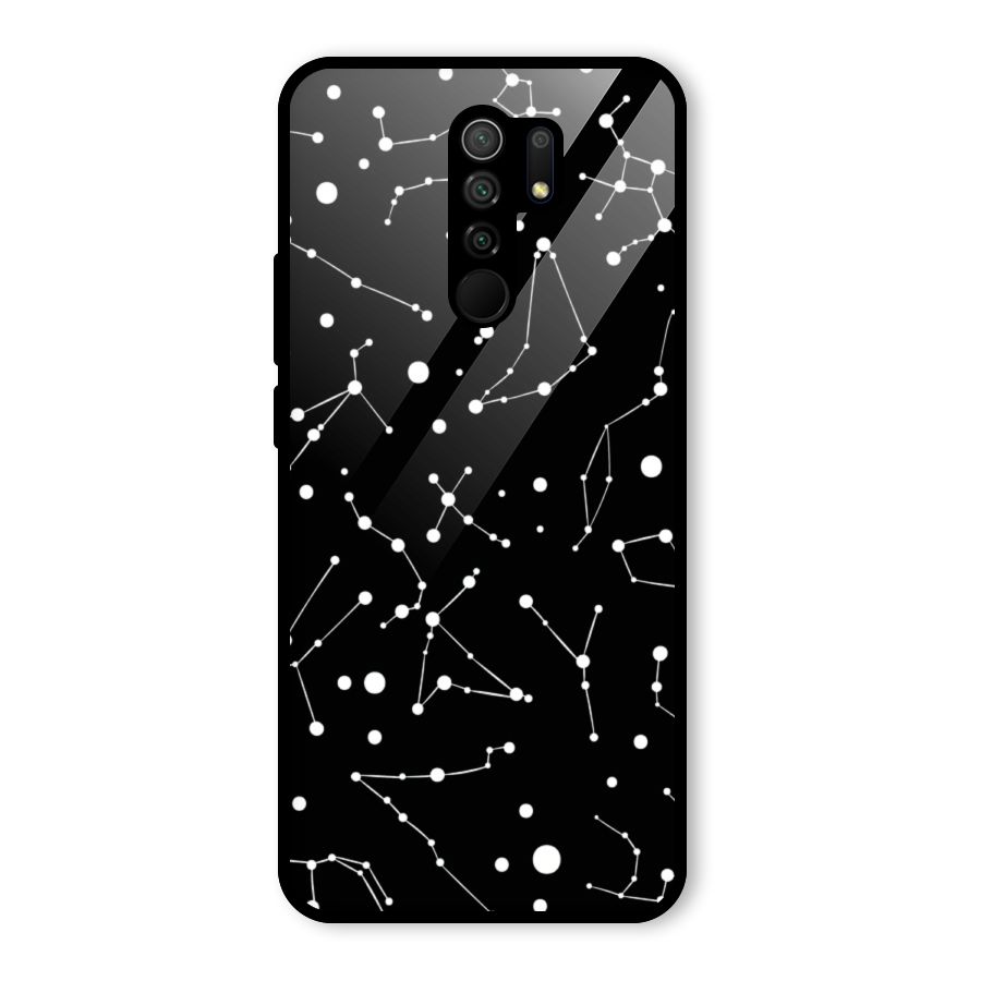 Black Constellation Pattern Glass Back Case for Poco M2