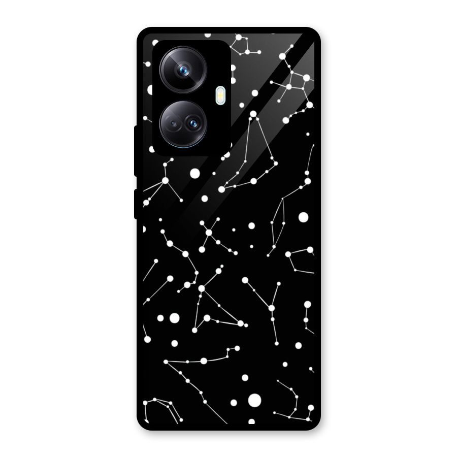 Black Constellation Pattern Glass Back Case for Realme 10 Pro Plus