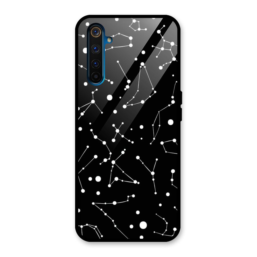 Black Constellation Pattern Glass Back Case for Realme 6 Pro