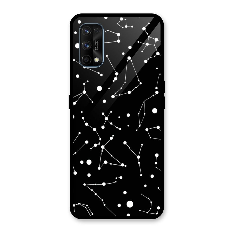 Black Constellation Pattern Glass Back Case for Realme 7 Pro
