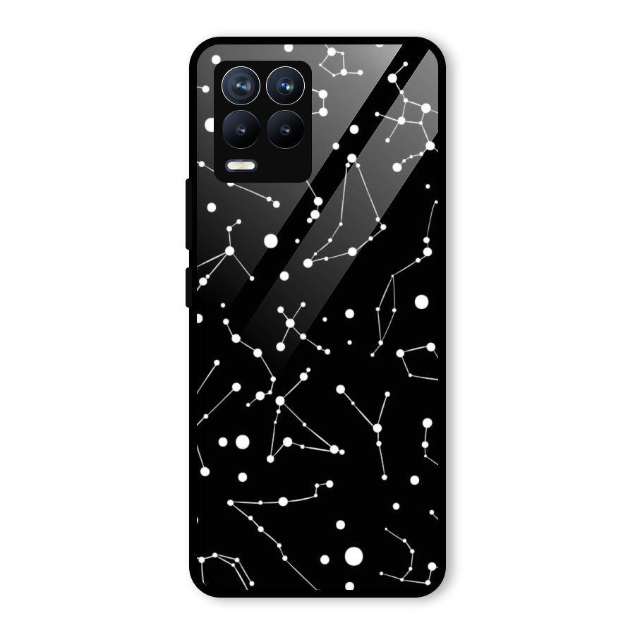 Black Constellation Pattern Glass Back Case for Realme 8 Pro