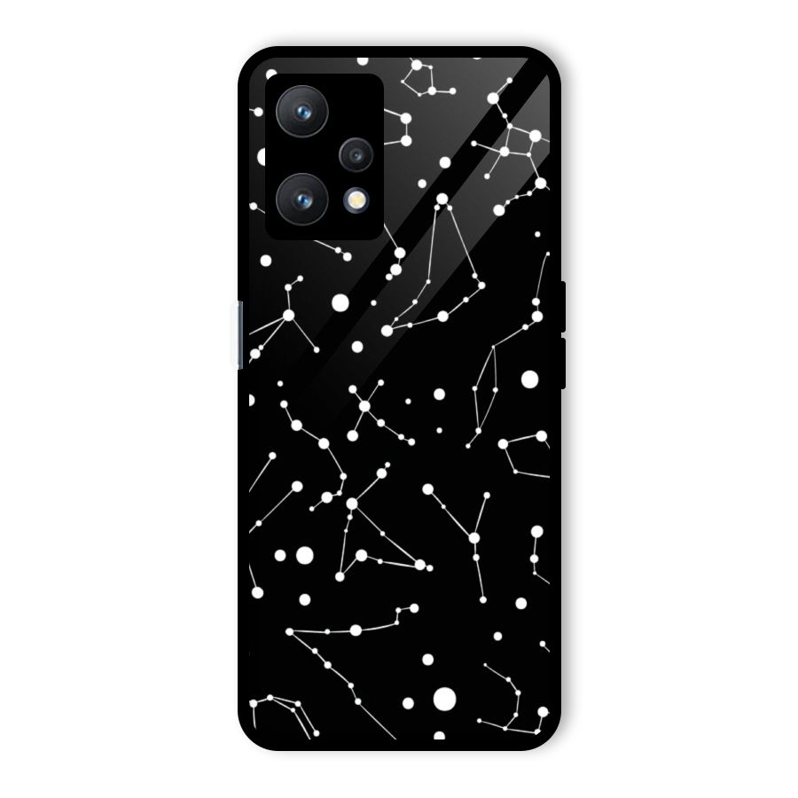 Black Constellation Pattern Glass Back Case for Realme 9 Pro 5G