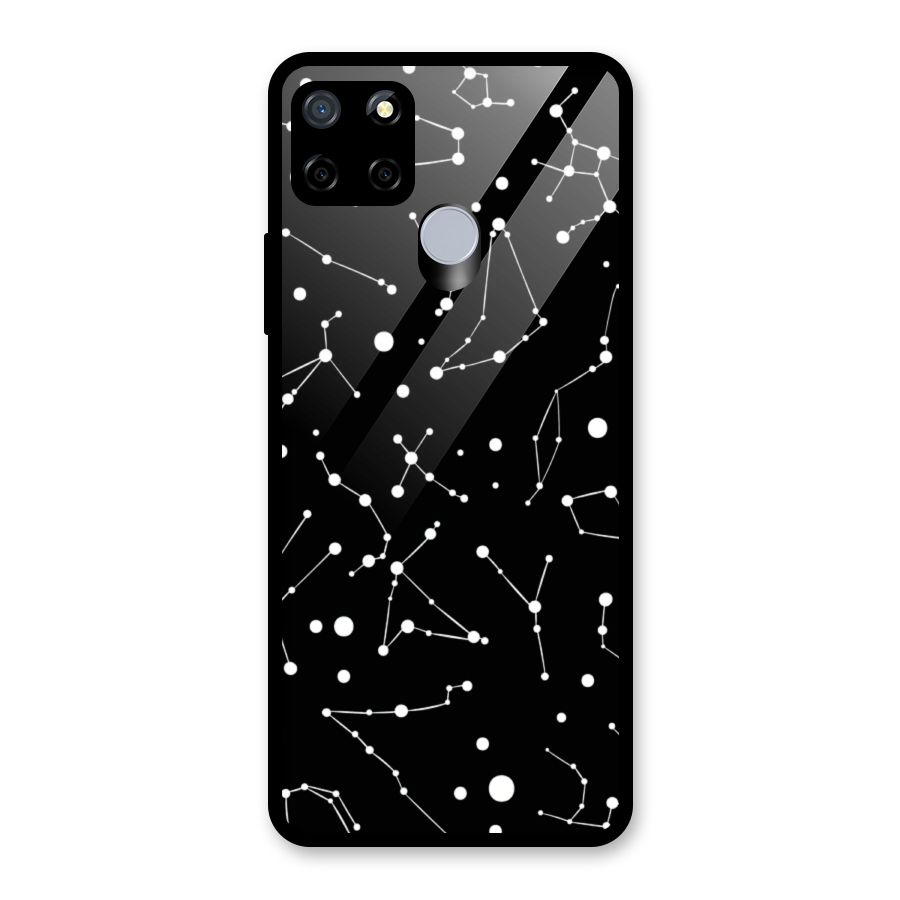Black Constellation Pattern Glass Back Case for Realme C12