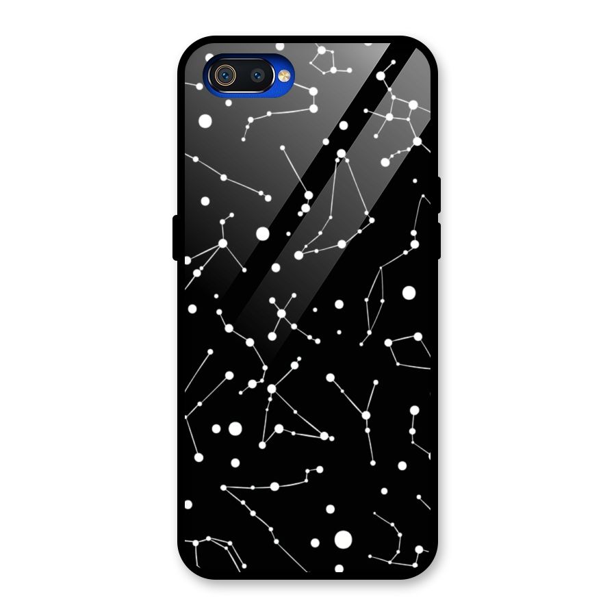Black Constellation Pattern Glass Back Case for Realme C2
