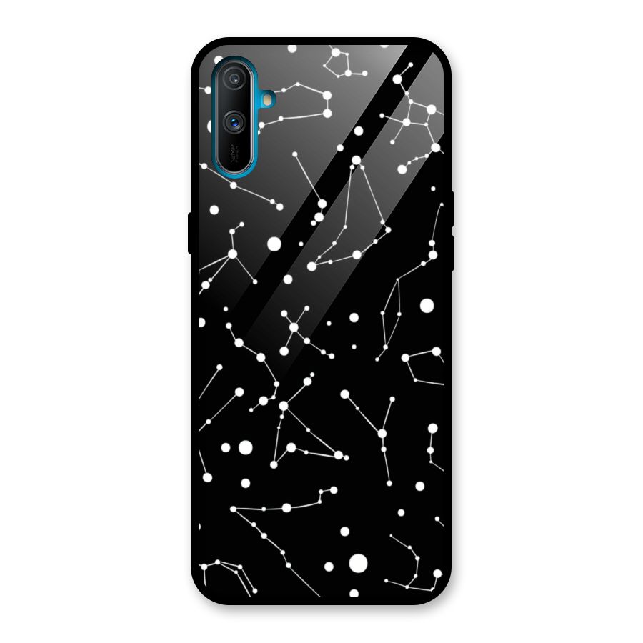 Black Constellation Pattern Glass Back Case for Realme C3