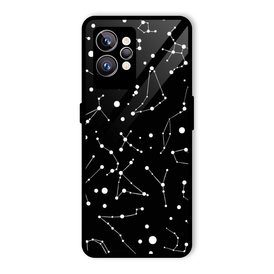 Black Constellation Pattern Glass Back Case for Realme GT2 Pro