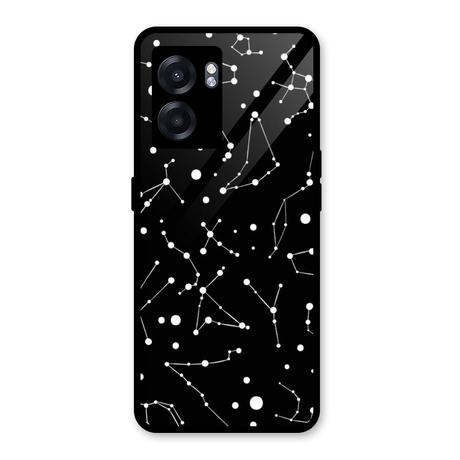 Black Constellation Pattern Glass Back Case for Realme Narzo 50 5G