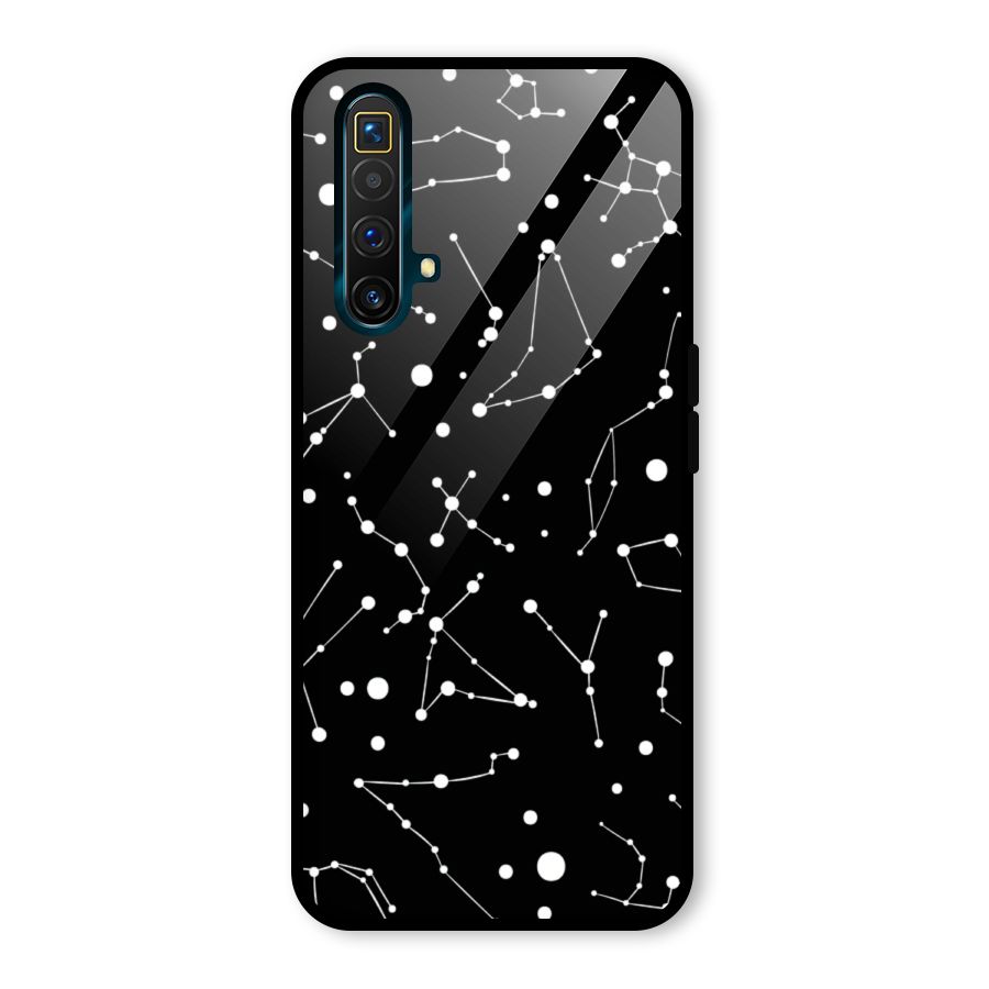Black Constellation Pattern Glass Back Case for Realme X3