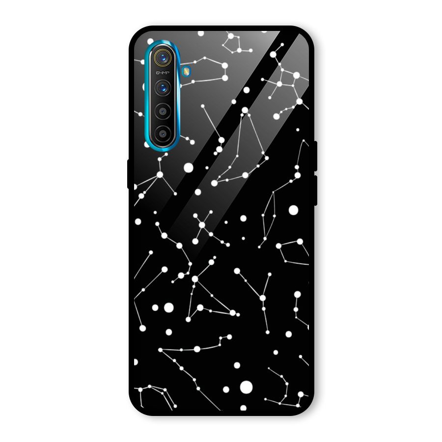 Black Constellation Pattern Glass Back Case for Realme XT