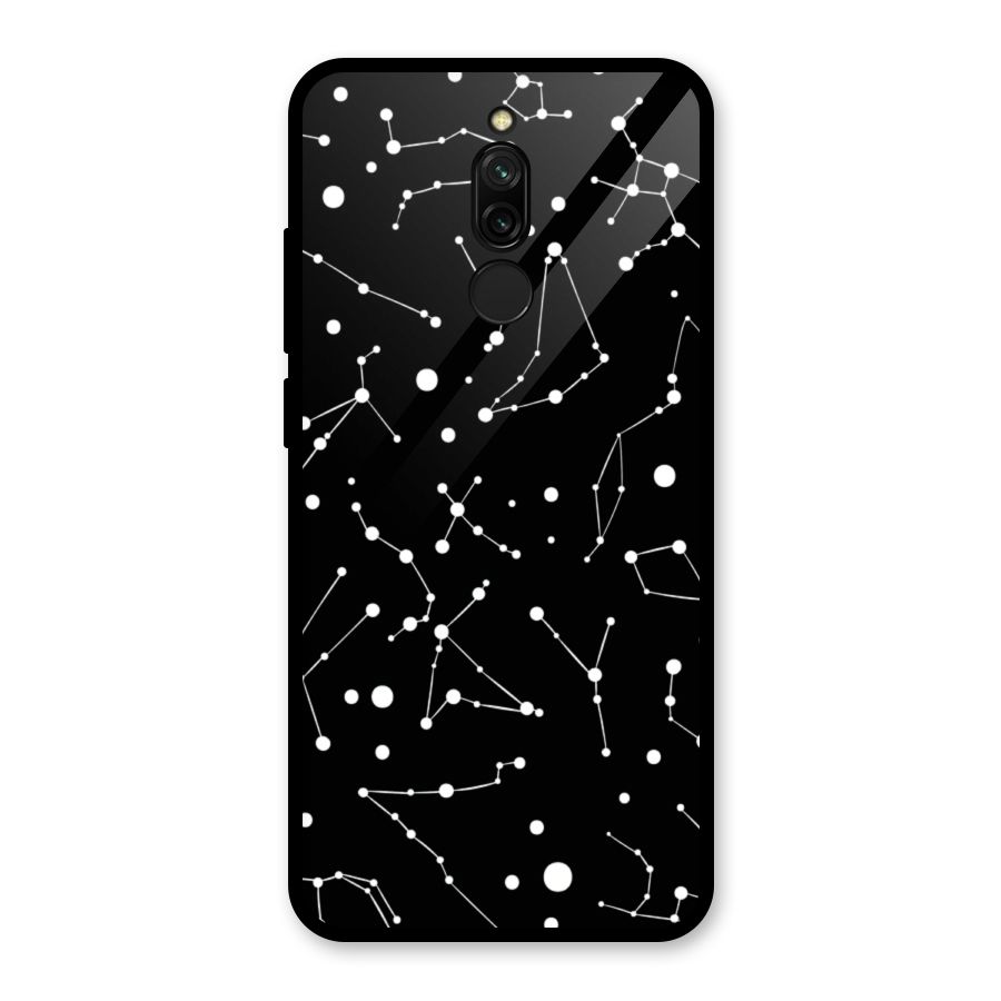Black Constellation Pattern Glass Back Case for Redmi 8