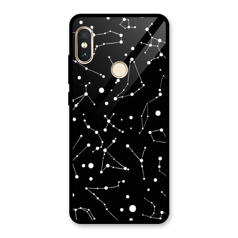 Black Constellation Pattern Glass Back Case for Redmi Note 5 Pro