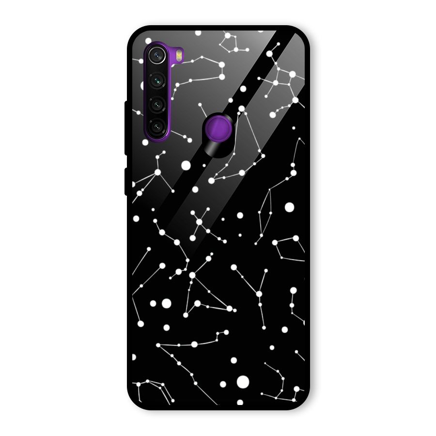 Black Constellation Pattern Glass Back Case for Redmi Note 8