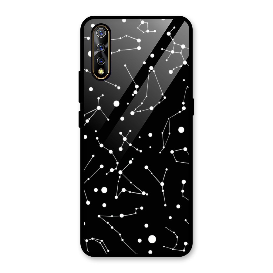Black Constellation Pattern Glass Back Case for Vivo S1