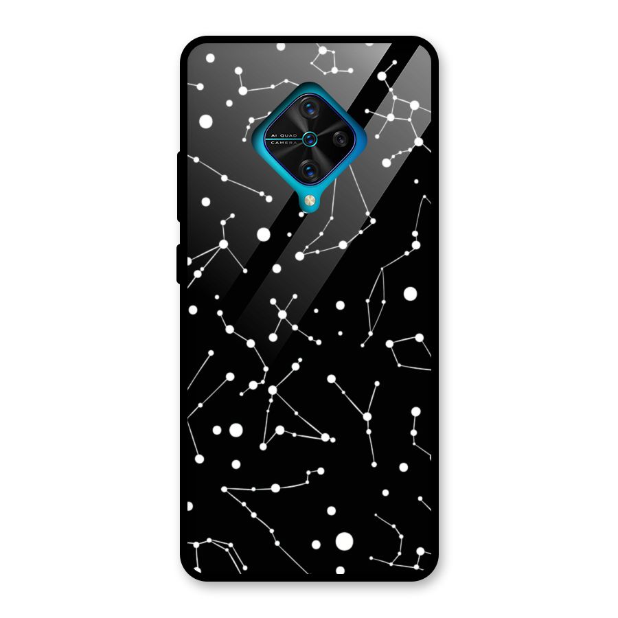 Black Constellation Pattern Glass Back Case for Vivo S1 Pro