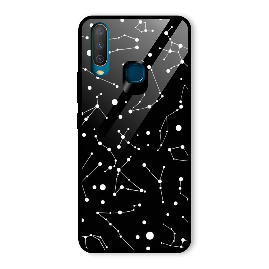 Black Constellation Pattern Glass Back Case for Vivo U10