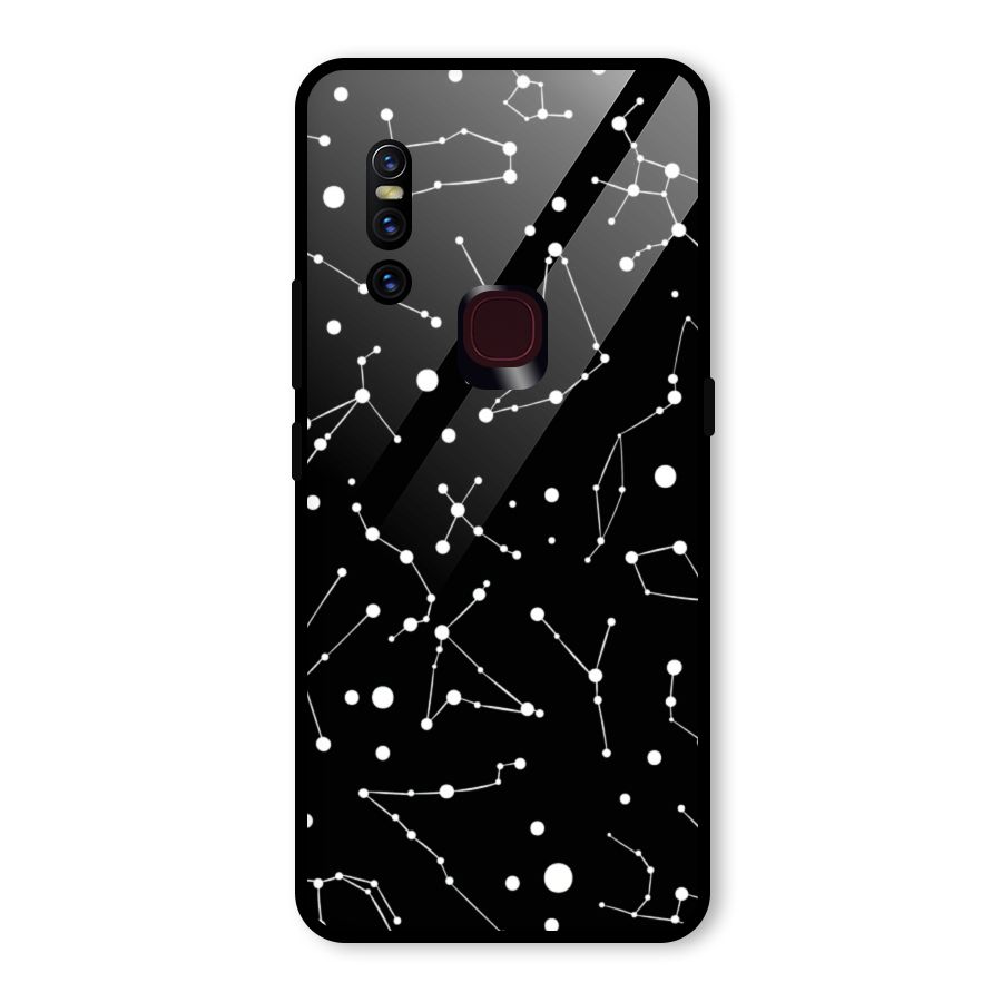 Black Constellation Pattern Glass Back Case for Vivo V15