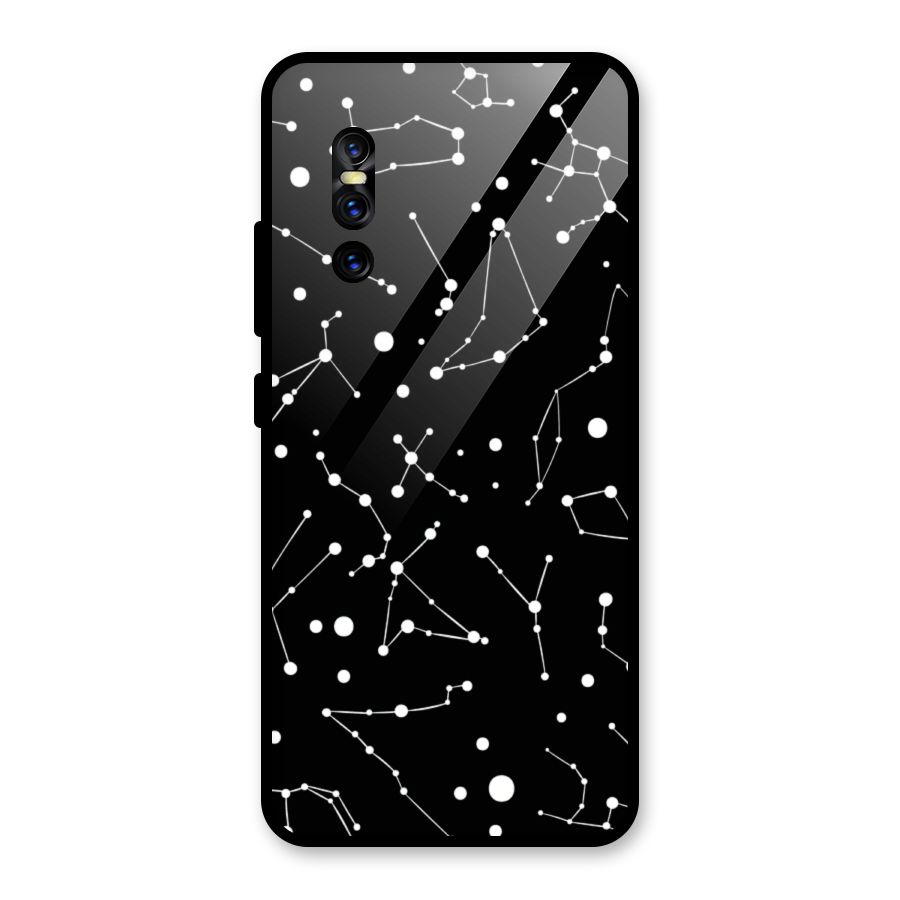 Black Constellation Pattern Glass Back Case for Vivo V15 Pro