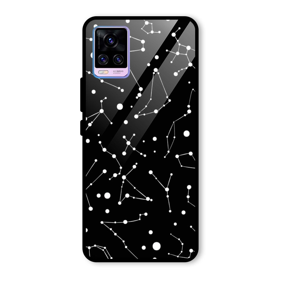 Black Constellation Pattern Glass Back Case for Vivo V20 Pro