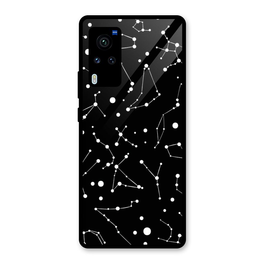Black Constellation Pattern Glass Back Case for Vivo X60 Pro