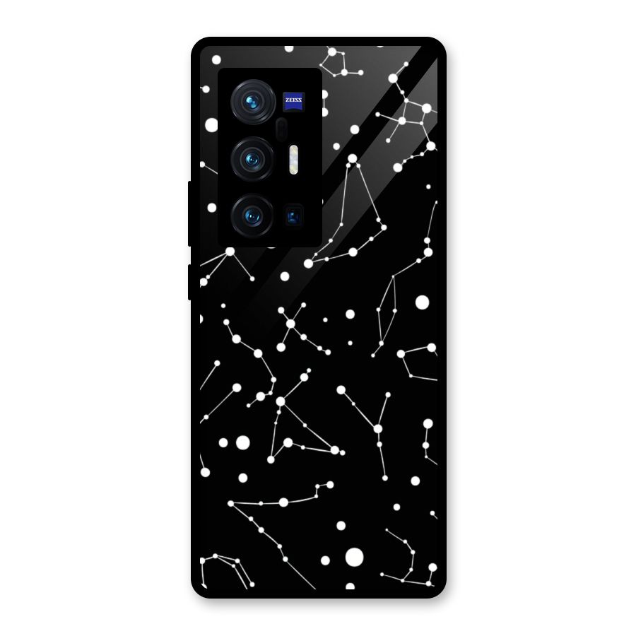 Black Constellation Pattern Glass Back Case for Vivo X70 Pro Plus