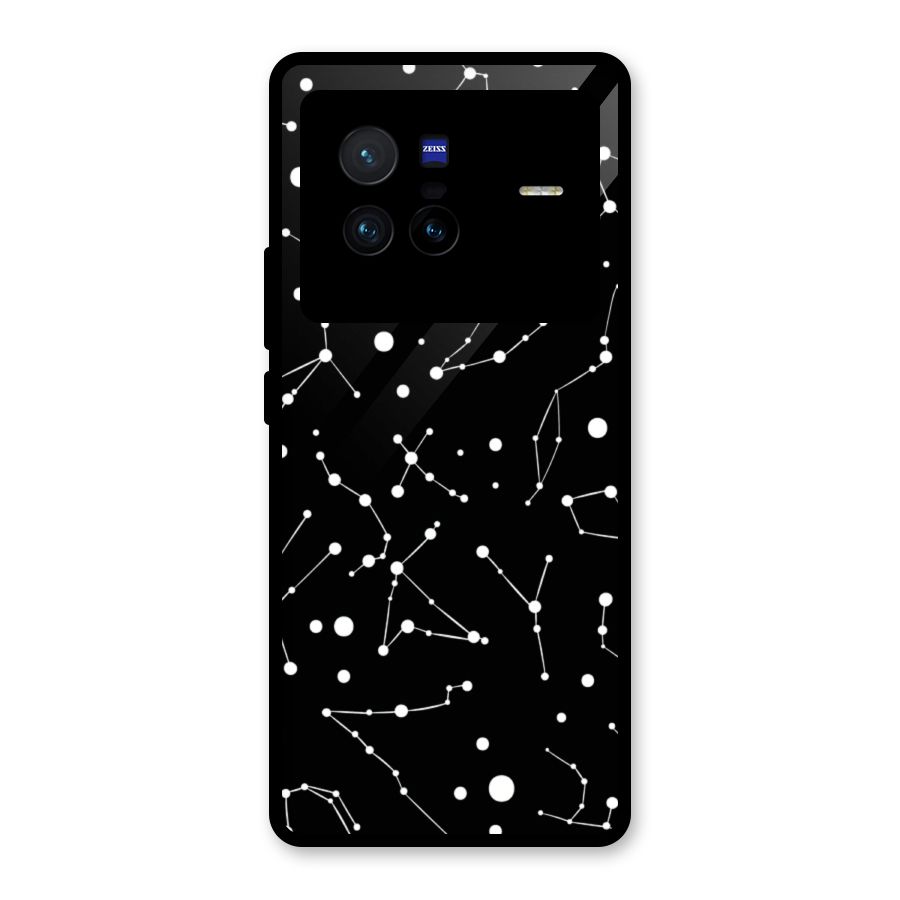 Black Constellation Pattern Glass Back Case for Vivo X80