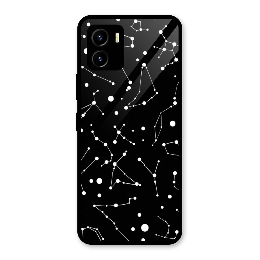 Black Constellation Pattern Glass Back Case for Vivo Y15s