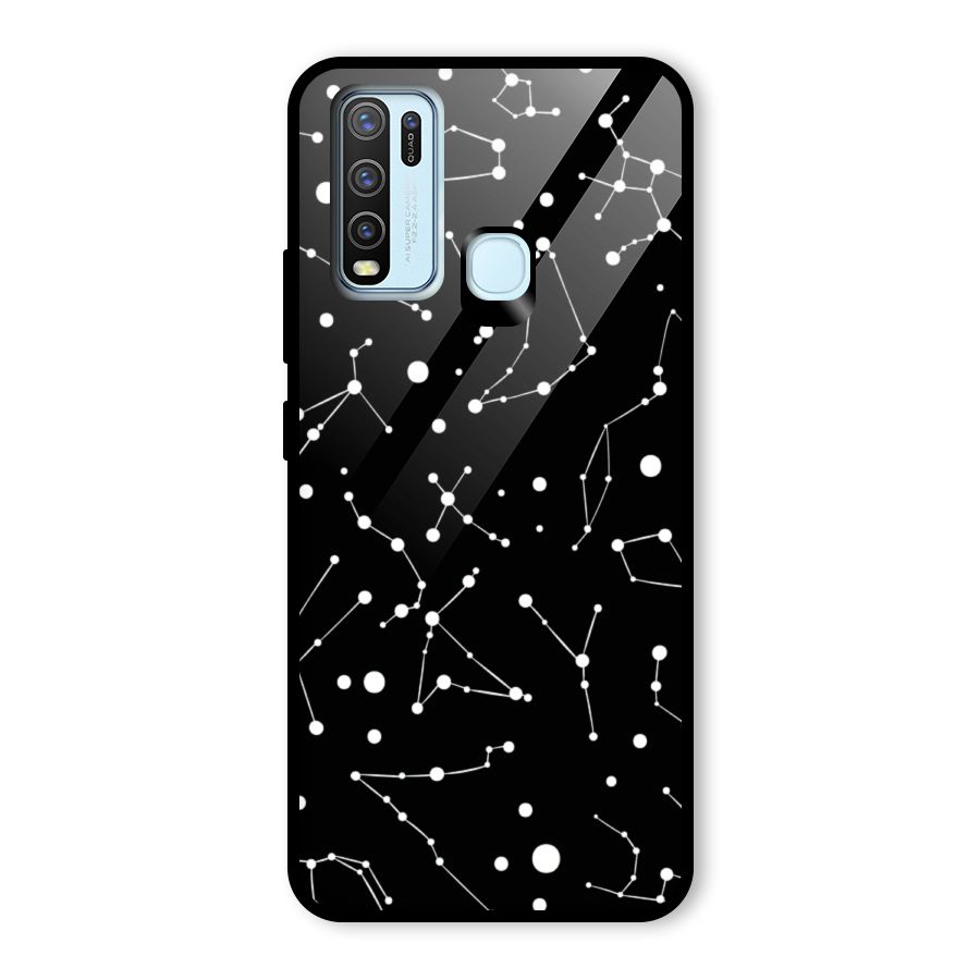 Black Constellation Pattern Glass Back Case for Vivo Y30
