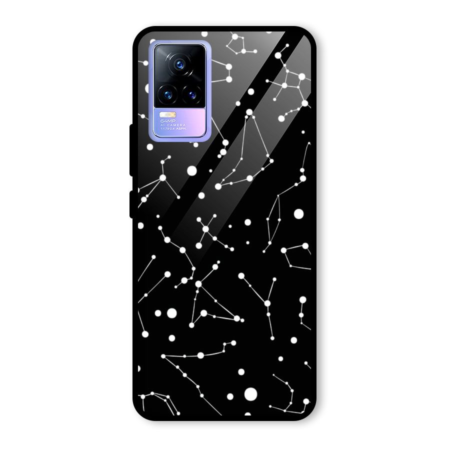 Black Constellation Pattern Glass Back Case for Vivo Y73