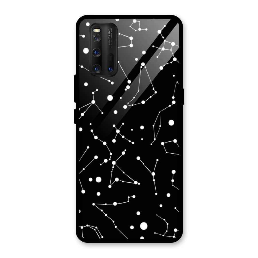 Black Constellation Pattern Glass Back Case for Vivo iQOO 3