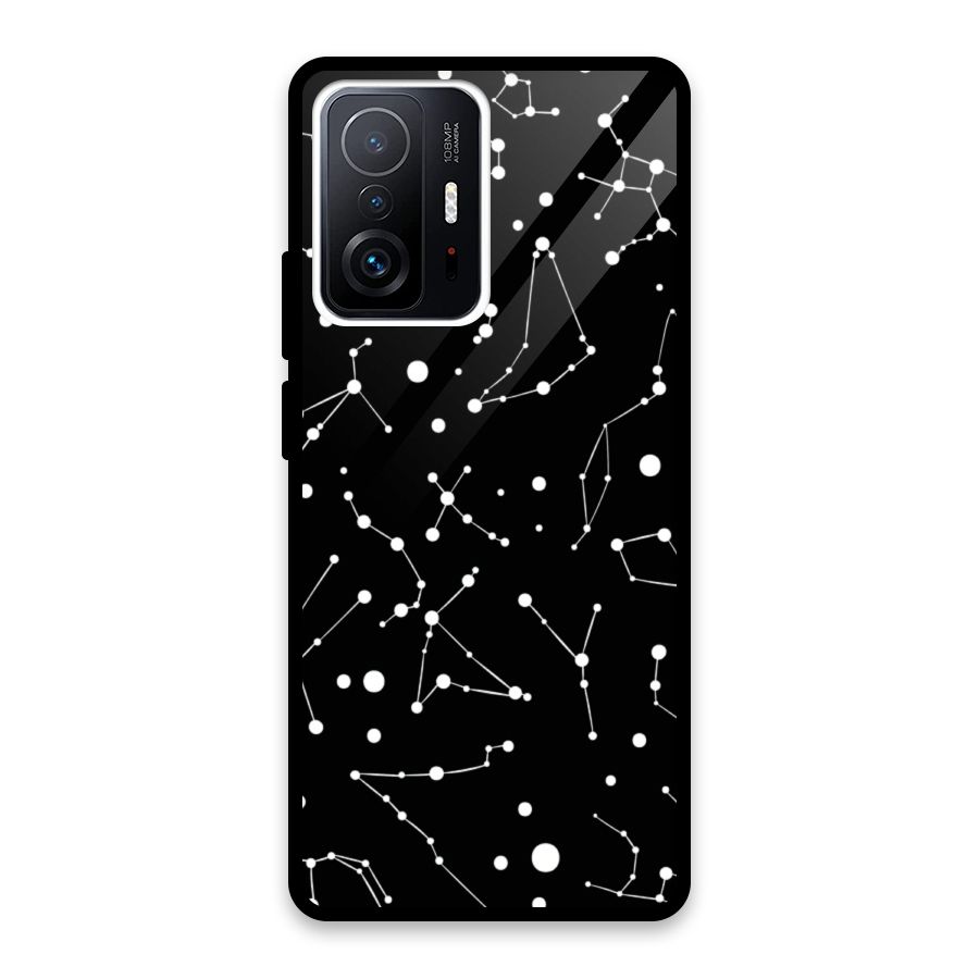 Black Constellation Pattern Glass Back Case for Xiaomi 11T Pro