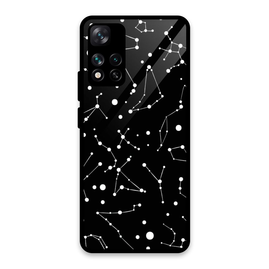 Black Constellation Pattern Glass Back Case for Xiaomi 11i HyperCharge 5G