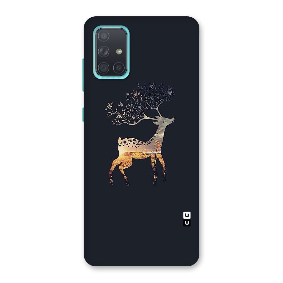 Black Deer Back Case for Galaxy A71