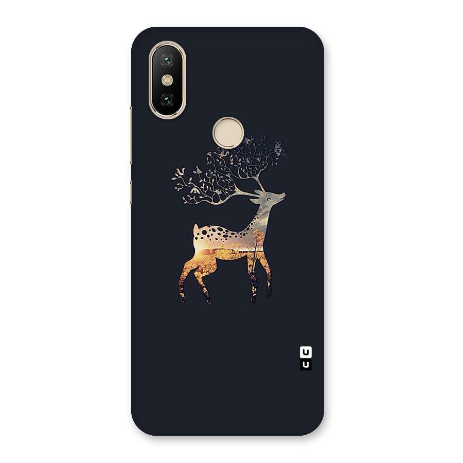 Black Deer Back Case for Mi A2