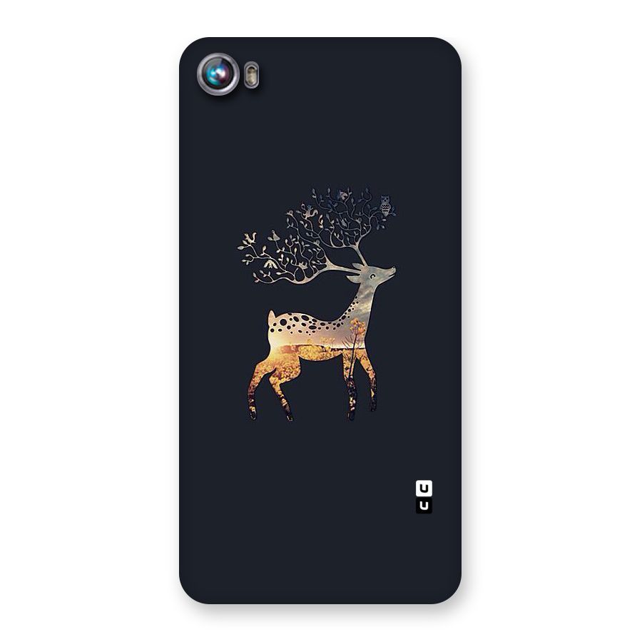 Black Deer Back Case for Micromax Canvas Fire 4 A107