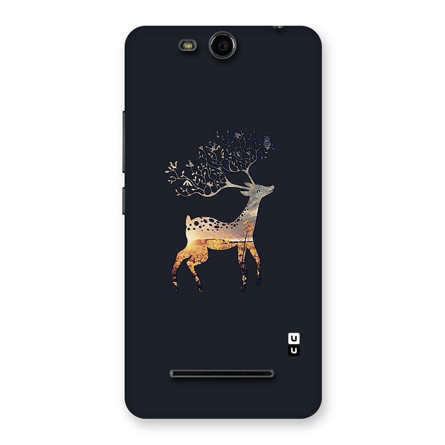 Black Deer Back Case for Micromax Canvas Juice 3 Q392