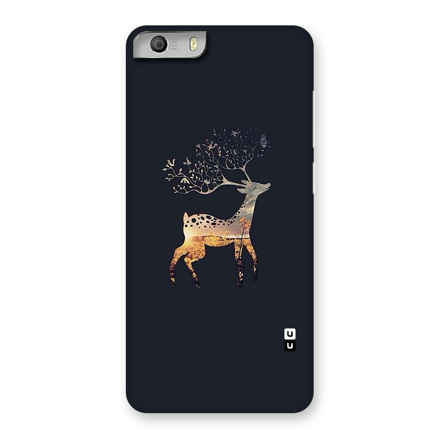 Black Deer Back Case for Micromax Canvas Knight 2