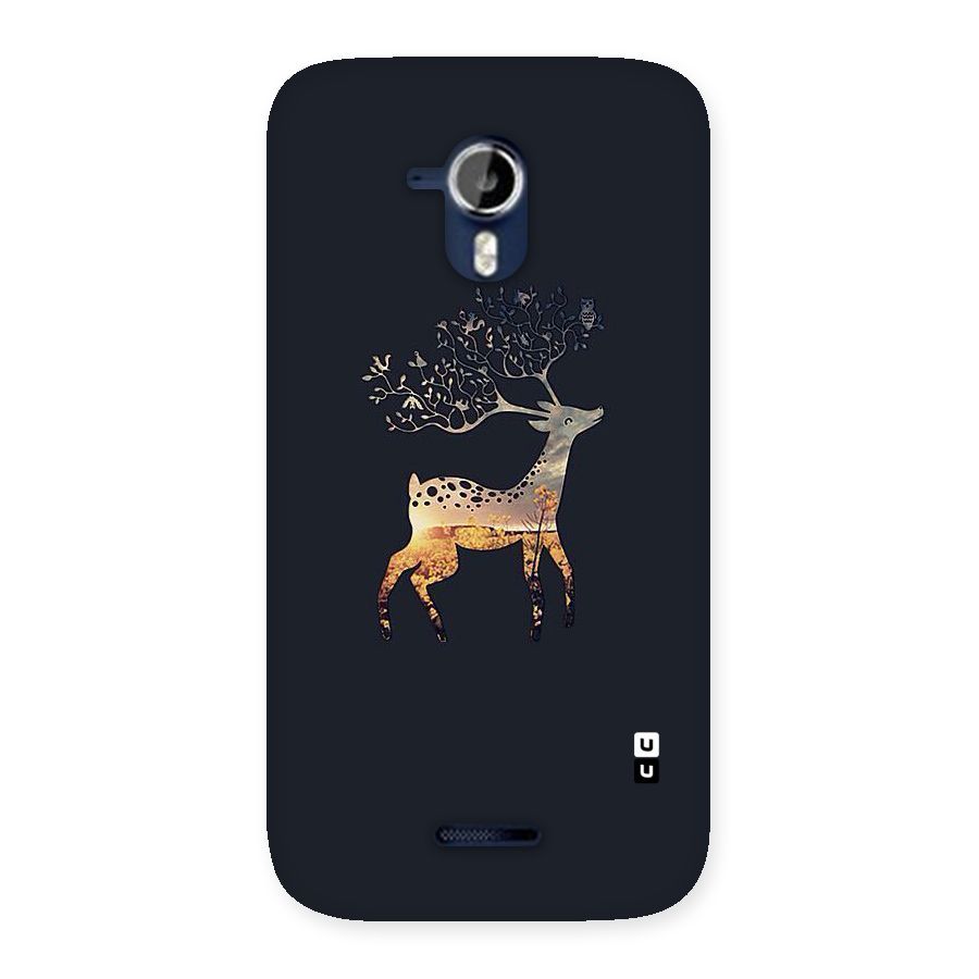 Black Deer Back Case for Micromax Canvas Magnus A117