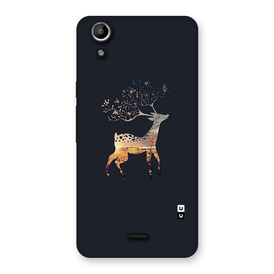 Black Deer Back Case for Micromax Canvas Selfie Lens Q345