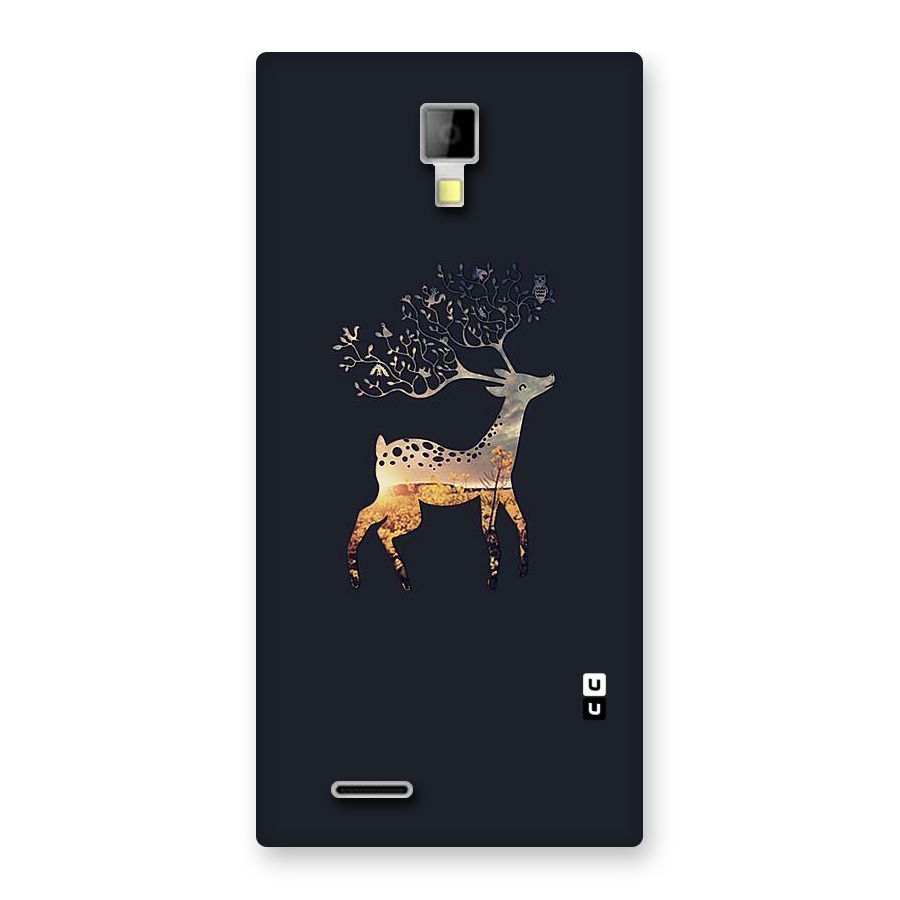Black Deer Back Case for Micromax Canvas Xpress A99
