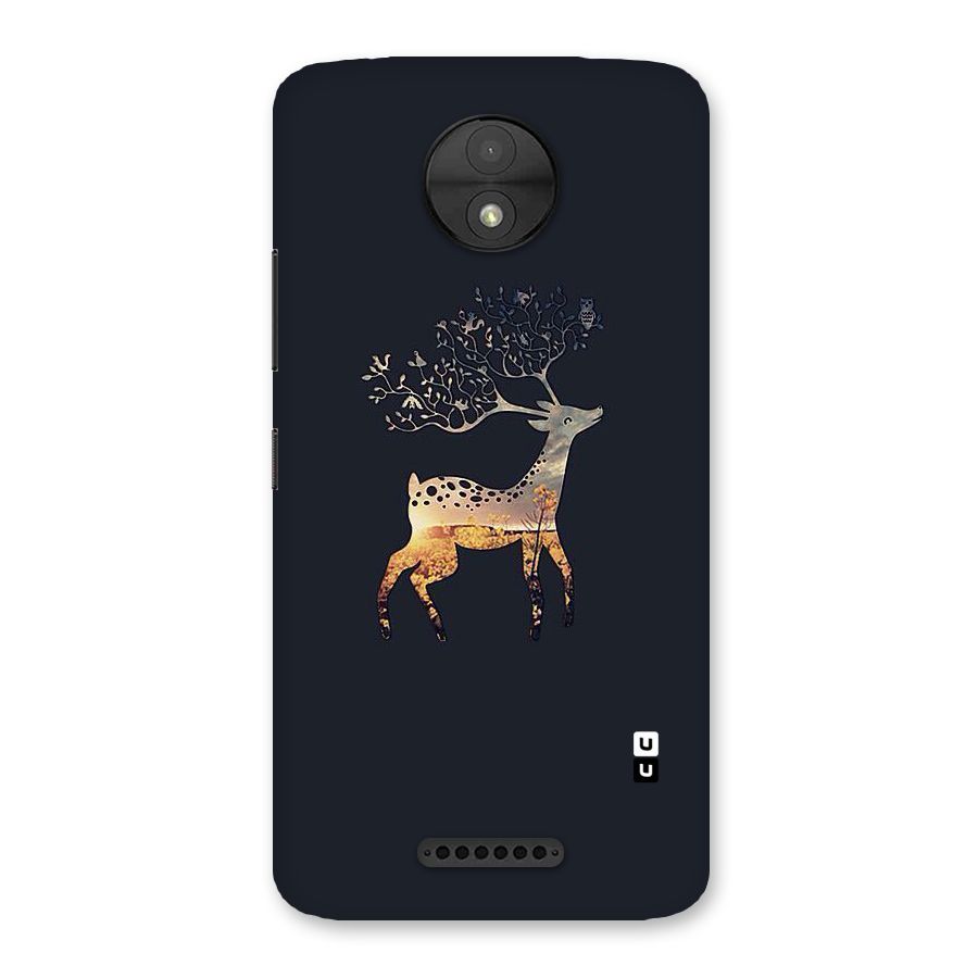 Black Deer Back Case for Moto C