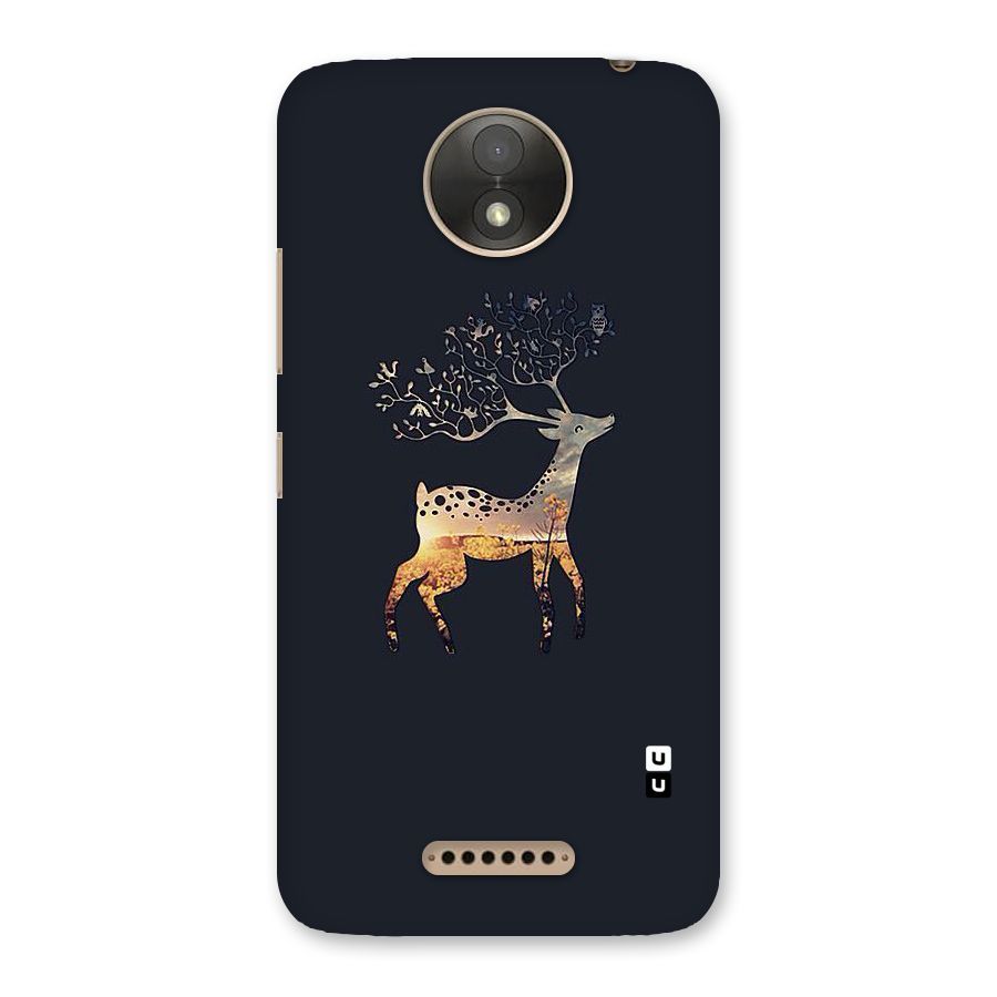 Black Deer Back Case for Moto C Plus