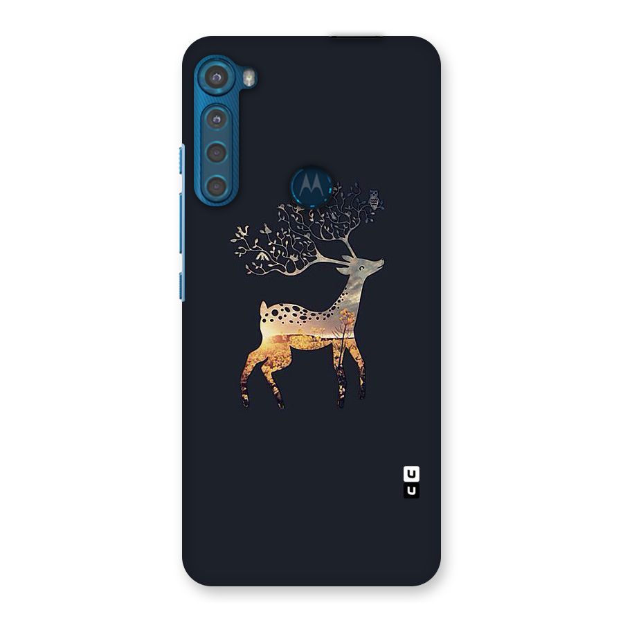 Black Deer Back Case for Motorola One Fusion Plus