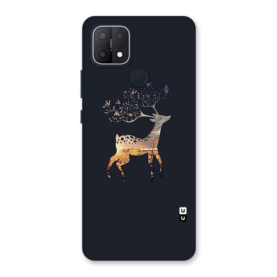 Black Deer Back Case for Oppo A15