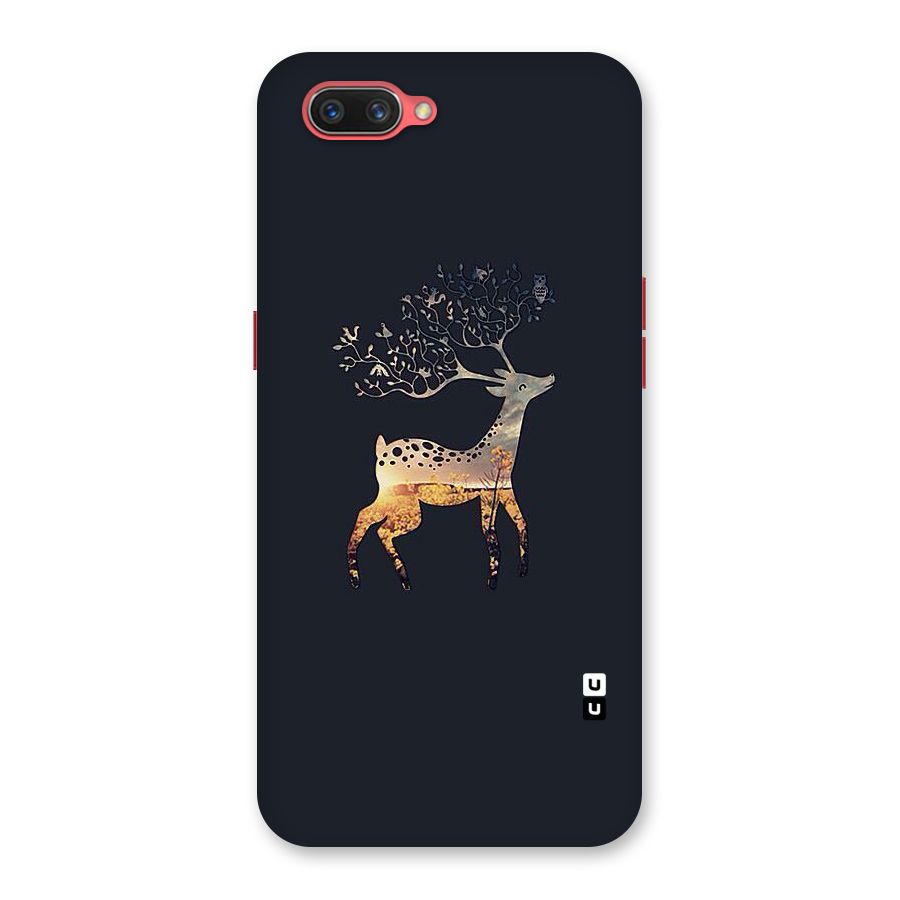 Black Deer Back Case for Oppo A3s